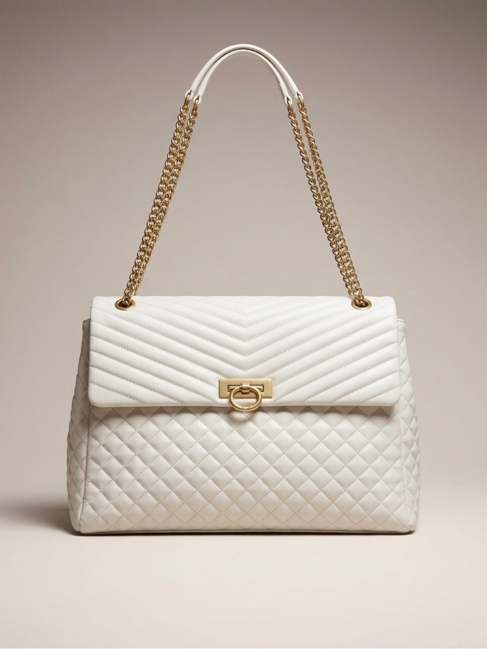 Valentino by Mario Valentino Margaritas White Quilted Chain Shoulder Bag